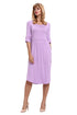 Sexy Purple Ruffle Sleeve Midi Jersey Dress